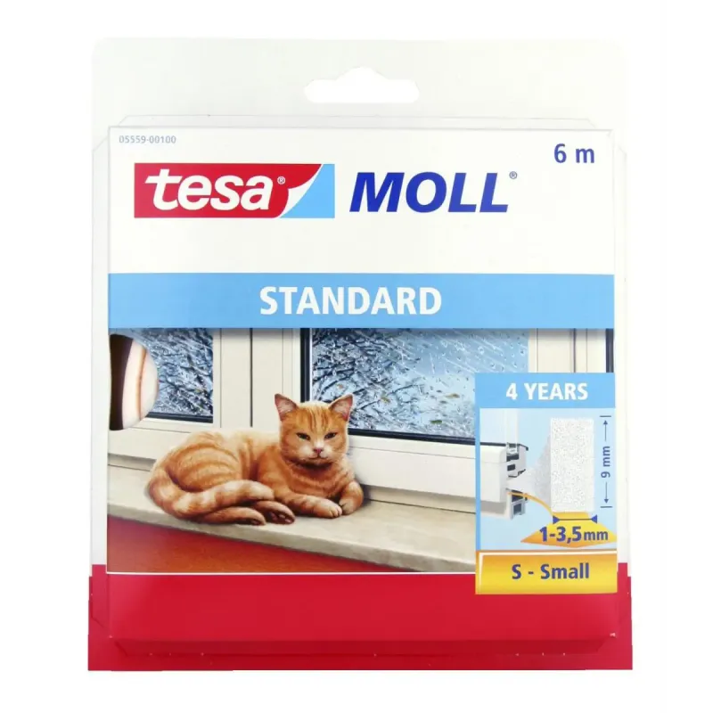 Tesa Tætningsliste Moll  -profil Hvid      9mmx6m