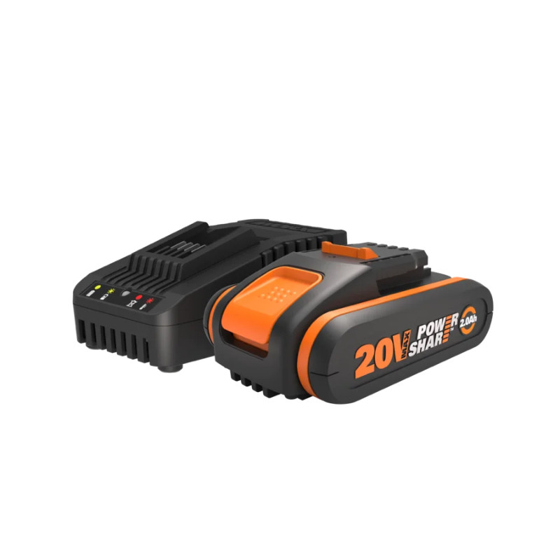 Worx Batteri Sæt 20v   0ah 2a Lader 60 Min