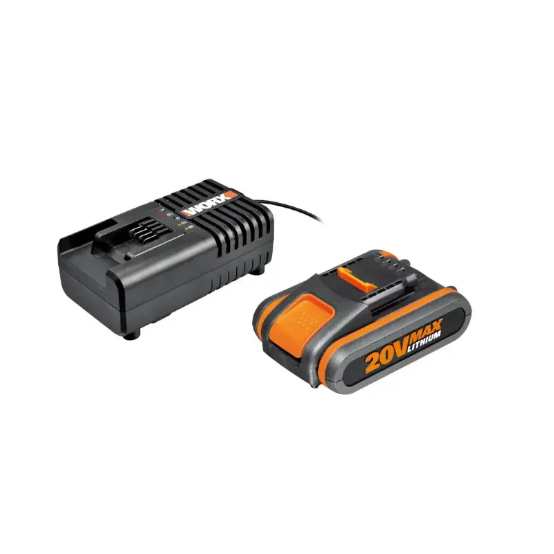 Worx Batteri Sæt 20v   0ah 2a Lader 60 Min
