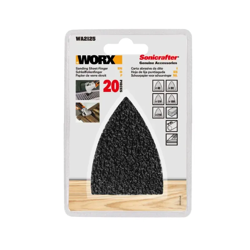 Worx 20pc Sandpaper Finger Kit 40ï  80ï  120ï  180ï  220ï