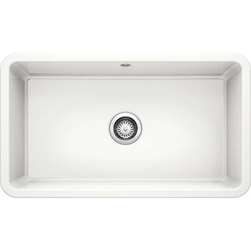 Blanco Villae Farmhouse Single Bowl Køkkenvask   Keramisk Porcelæn Krystalhvid 795   46 Cm