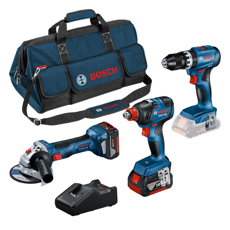 Bosch Akkusæt 18v 2x5ah Gsb 18v-45 Gdx18v-200 Gws18v-  0615990n31