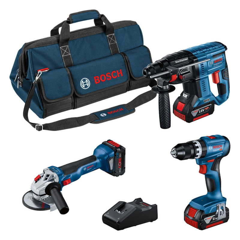 Bosch Akkusæt 18v 2x5 1x5 5ah Gsb 18v-45 Gws18v-10 Gbh18v-21 0615990n29