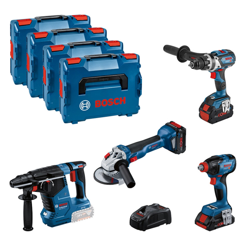 Bosch Akkusæt 18v 1x4 2x5 5ah Gsr18v Gdx18v Gws18v Gbh18v 0615990n32