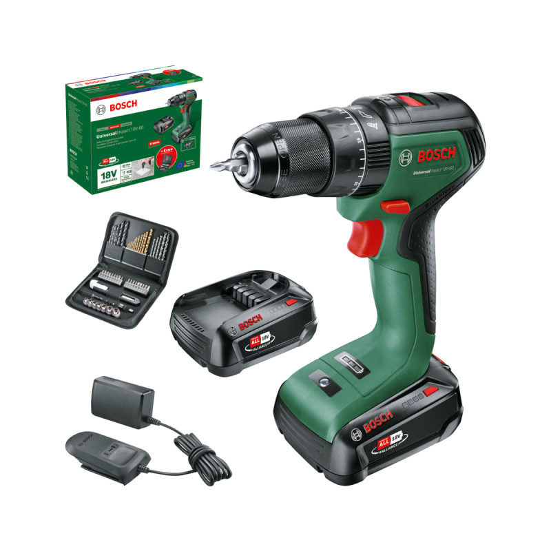 Bosch Akkuslagboremaskine 18v-60 2x2ah   51ac 06039d7106