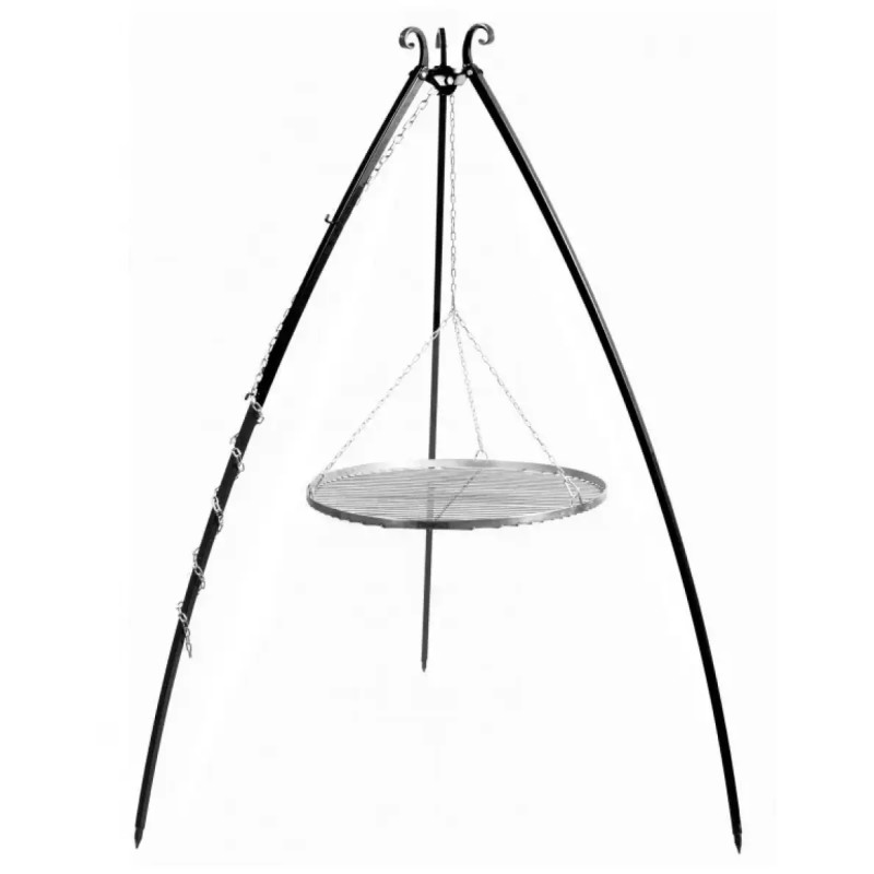 Cook King 200 Cm Trefod Med 60 Cm Grillrist   Rustfrit Stål