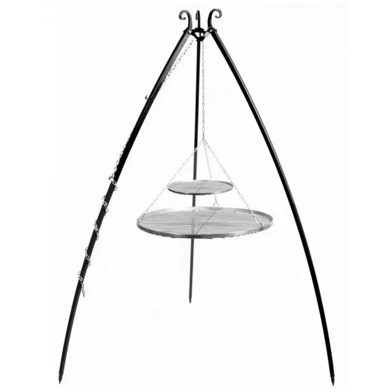 Cook King 200 Cm Trefod Med   Grillriste   Rustfrit Stål 70 Cm   40 Cm