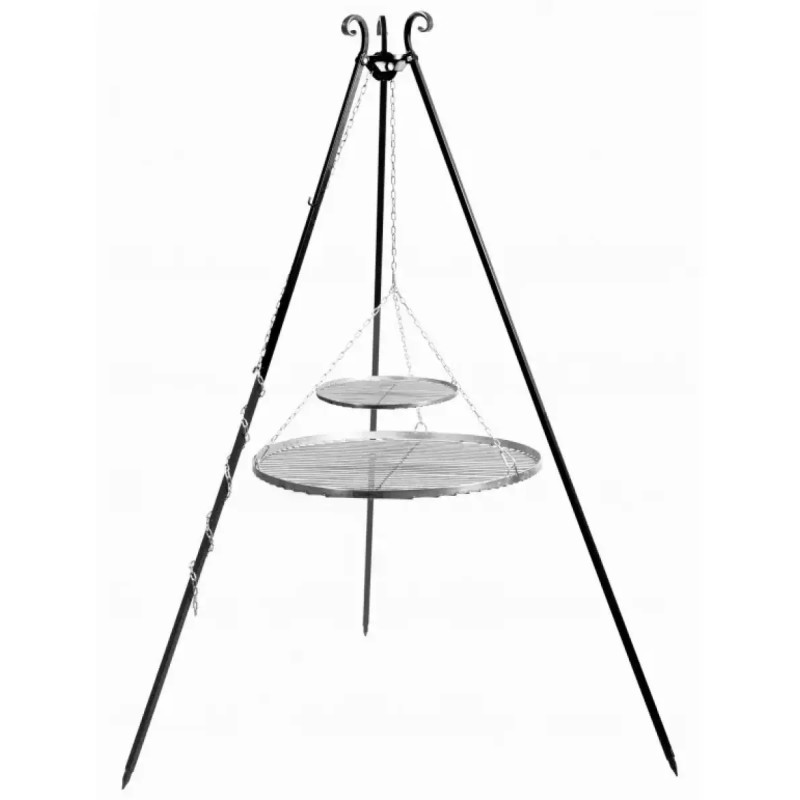 Cook King 180 Cm Trefod Med   Grillriste   Rustfrit Stål 70 Cm   40 Cm