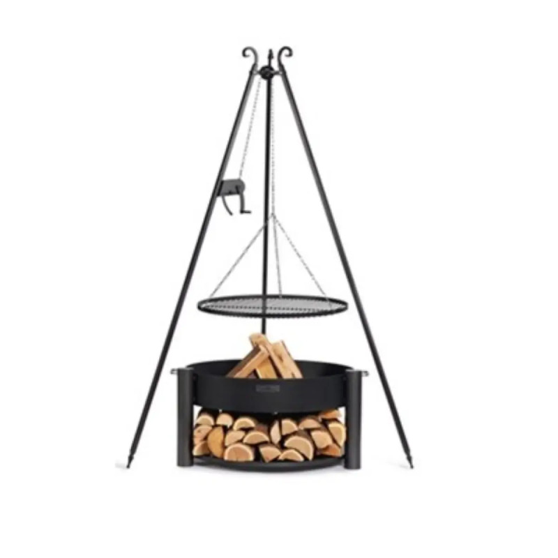 Cook King   Montanaâ  80 Cm Havebålfad Med 180 Cm Trefod  Grillrist Og Hejs