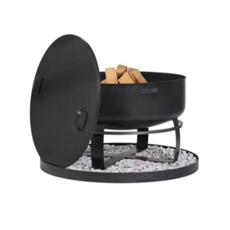 Cook King   Vikingâ     80 Cm Havebålfad Med Låg Og 100 Cm Rund Stenbase