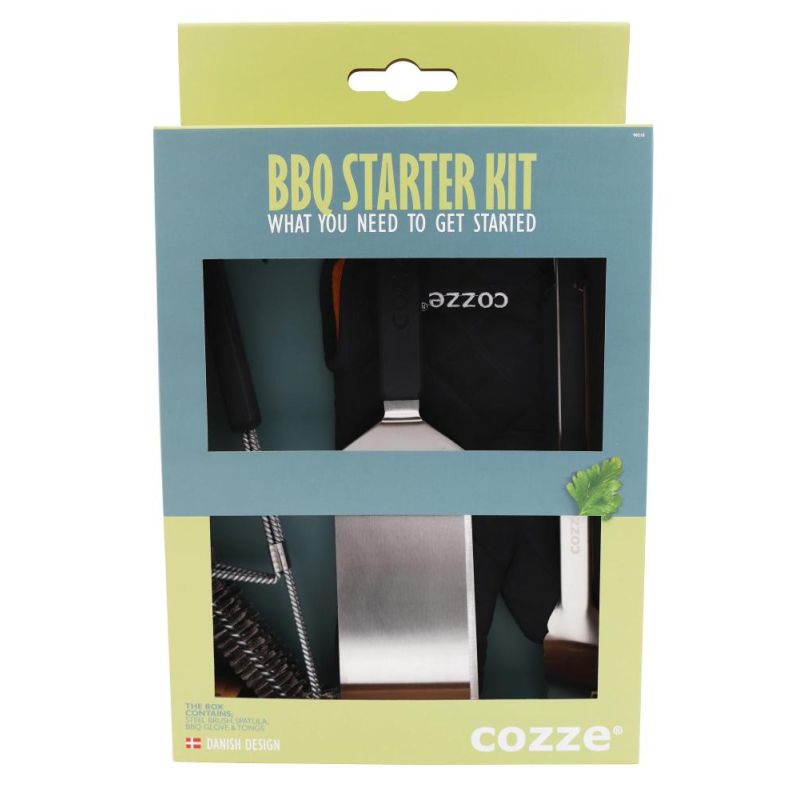 Cozze Bbq Set   Dele: Spartel  Tang  Grillbørste   Grillhandske