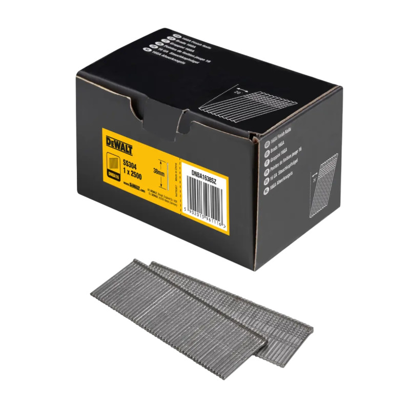 Dewalt 16ga Dykkersøm       38 Mm Rustfri Stål A2  20â    2500 Stk   Dnba1638sz