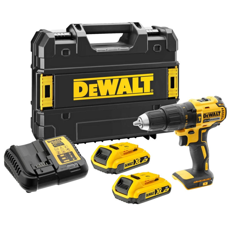 Dewalt 18v Xr Kompakt Kulløs Slagboremaskine Inkl      2ah Batterier   Dcd778d2t-qw