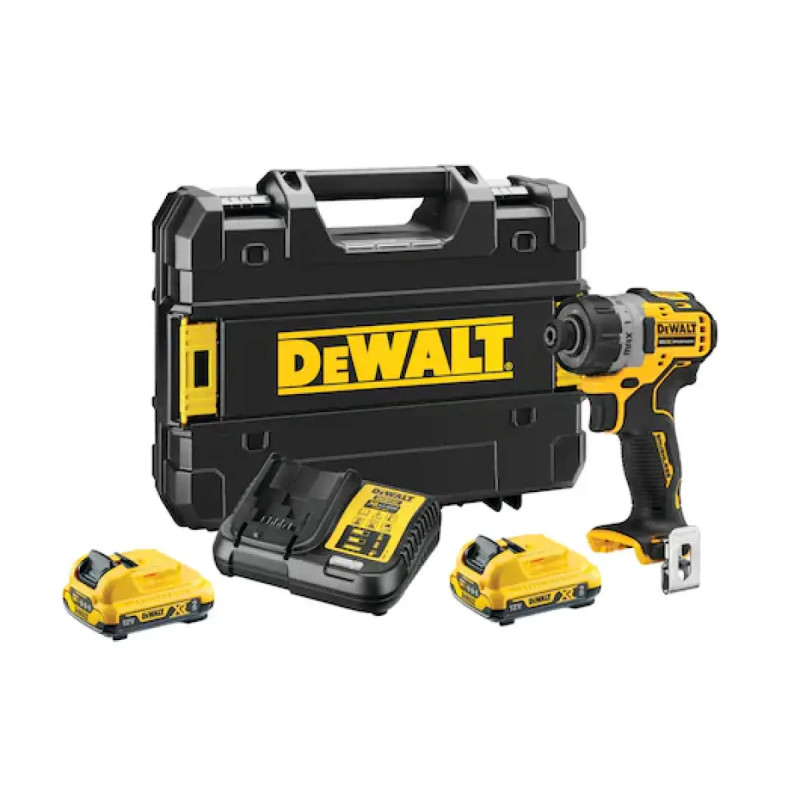 Dewalt 12v Xr Kulløs Skruemaskine Til Bits Inkl      2ah Batterier Tstak   Dcf601d2-qw