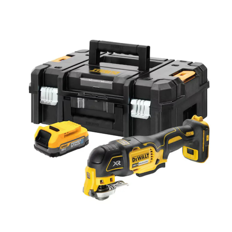 Dewalt 18v Xr Kulløs  -gear Multicutter Inkl  Powerstack Batteri   Dcs356e1t-xj