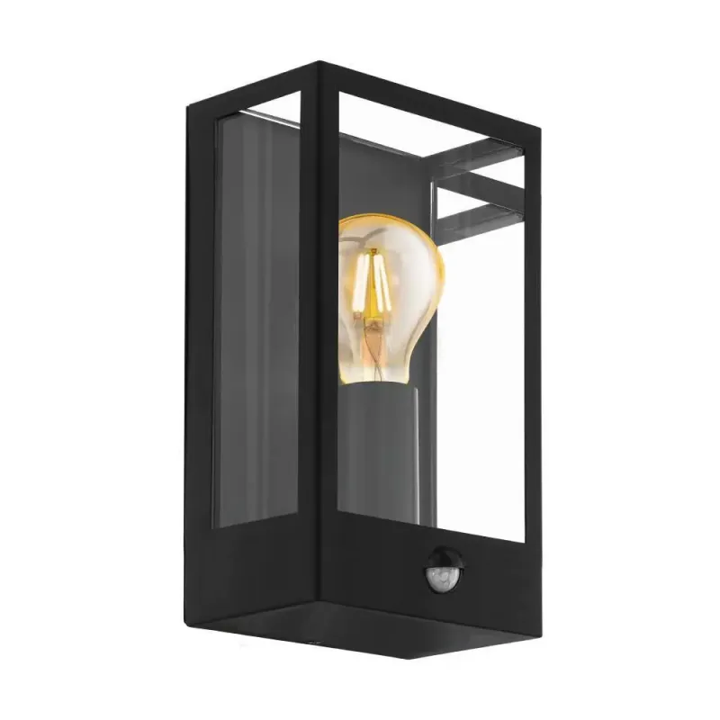Eglo Alamonte Ude Væg Sensor Ip44 Sort Udendørslampe 99587