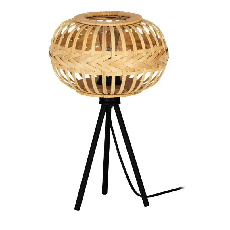 Eglo Amsfield   Bord E27 Sort Natur  Bordlampe 43865