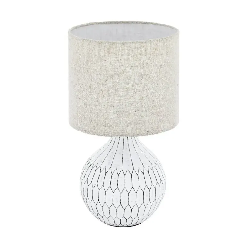 Eglo Bellariva Bord E27 H360 Hvid Linen Bordlampe 99332