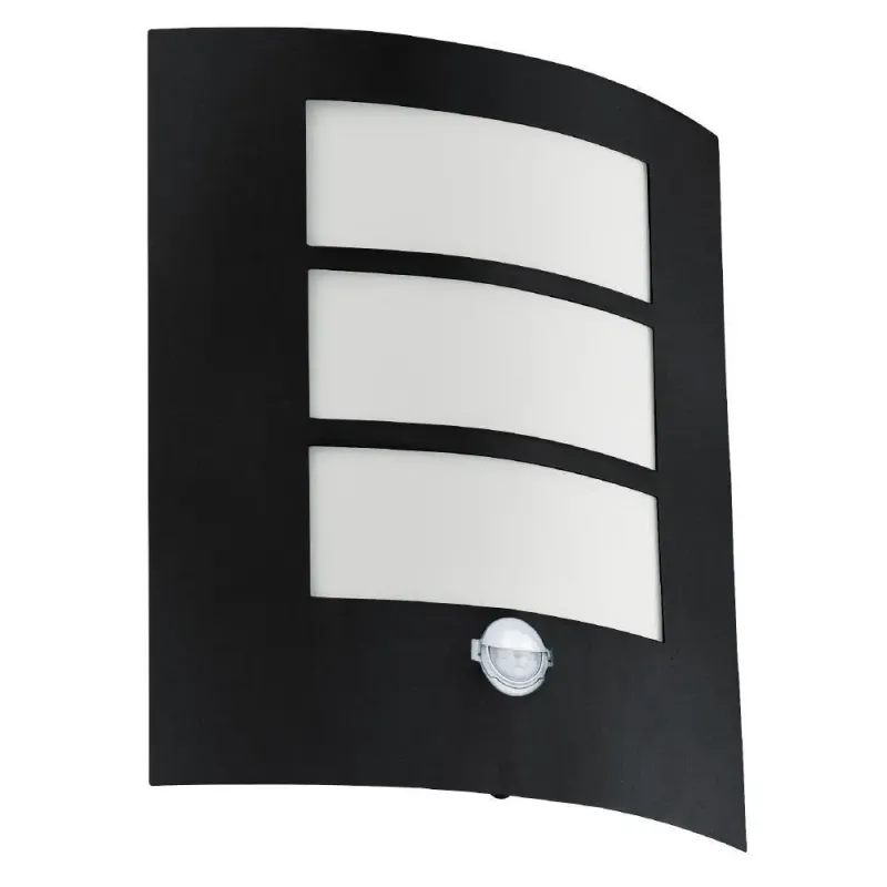 Eglo City Ude Væg Sensor E27 Sort Udendørslampe 99568