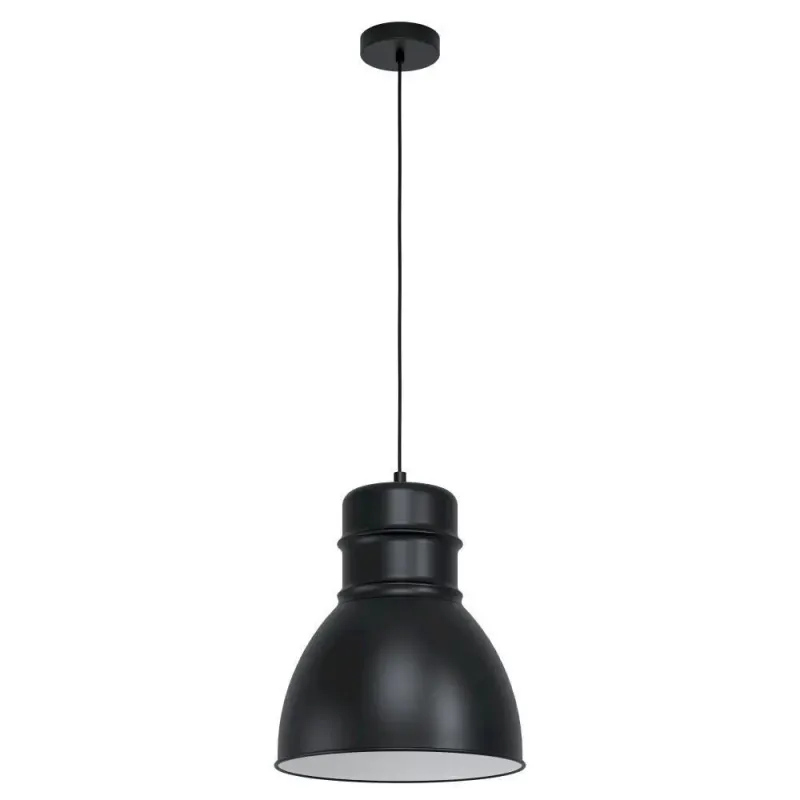 Eglo Ebury Pendel E27 ø380 Sort Hvid Pendellampe 43621