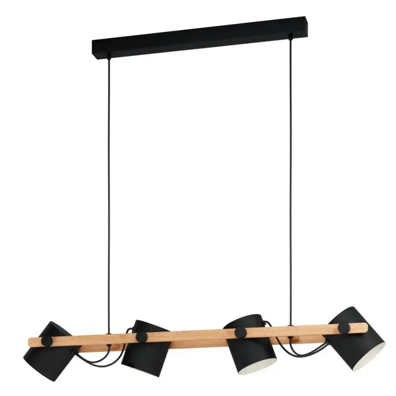 Eglo Hornwood Langbord 4l Sort Creme Træ Langbordlampe 43424