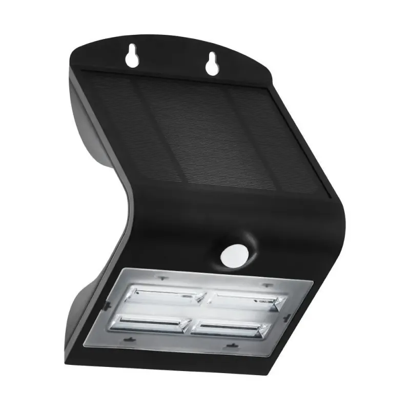Eglo Lamozzo Solcelle Væg Sensor 440lm 2000mah 3000 4000 6000k Ip54 Sort Solcellelampe 900255