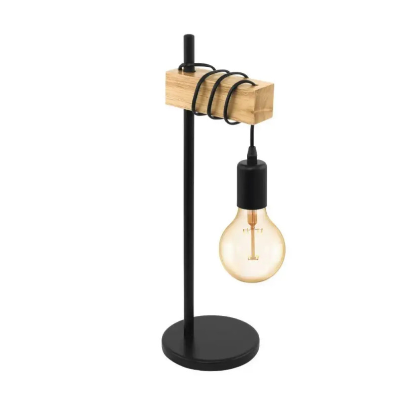 Eglo Townshend   Bord Sort Træ Bordlampe 32918