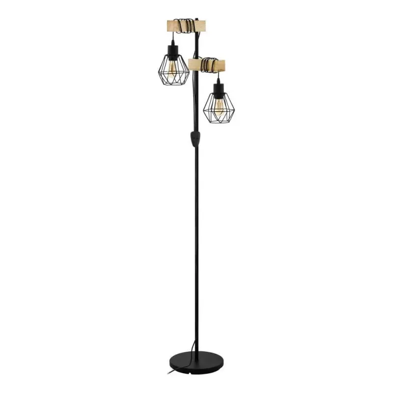 Eglo Townshend Gulv 2l Sort Træ Gulvlampe 43137
