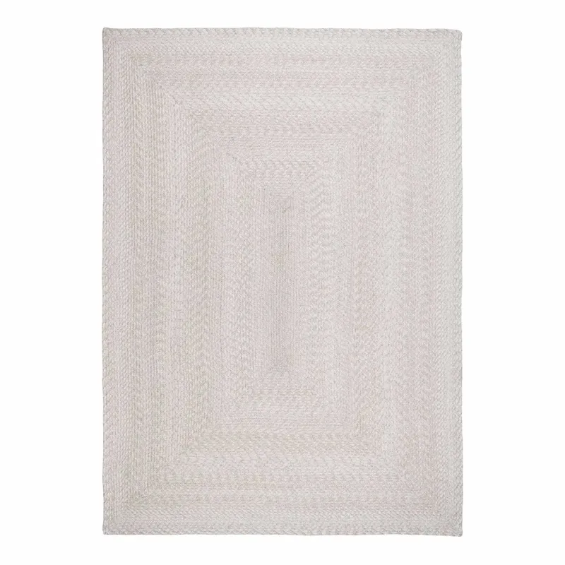 Flettet Tæppe   Sand Lavet Af 100  Genanvendt Plastik 200x300 Cm 3981315