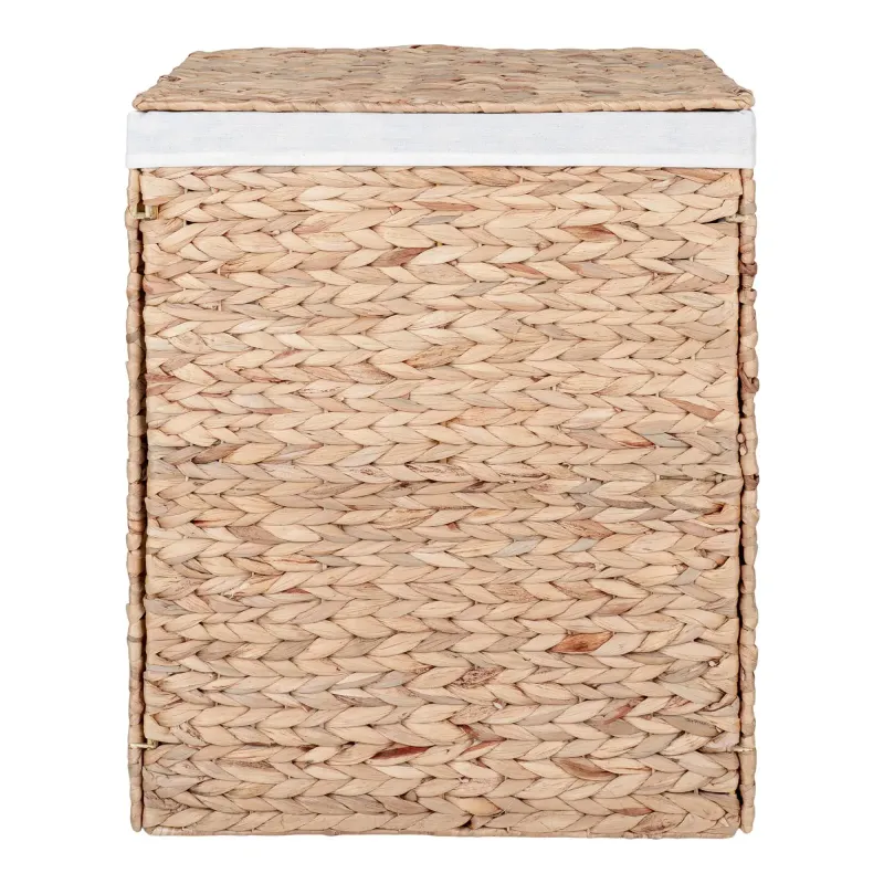 Foldbar Vasketøjskurv Med Låg   Vandhyacinth Inkl Inderpose 43x32x55 Cm 4401365