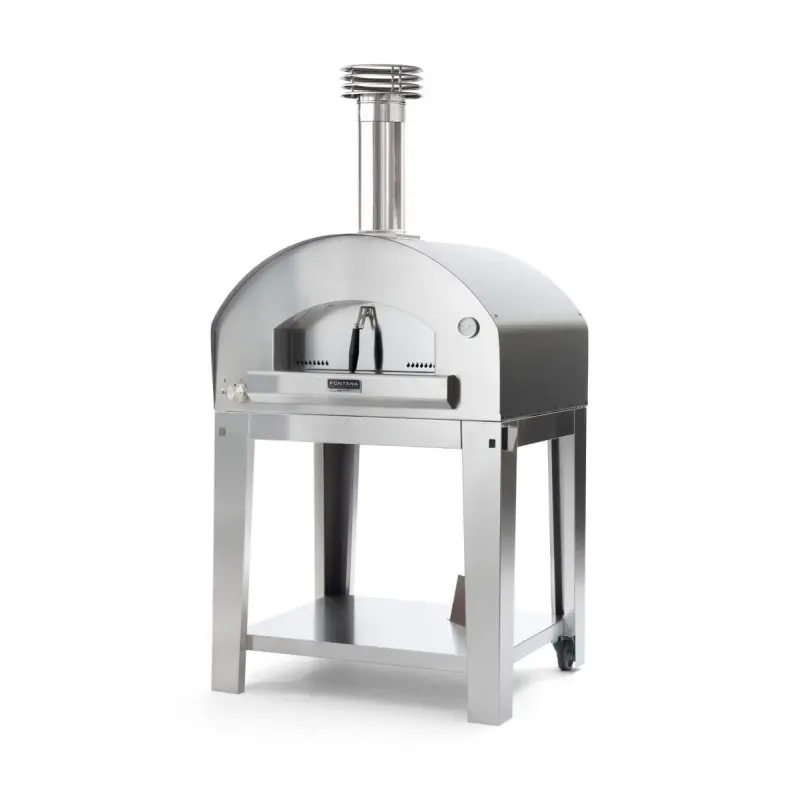 Fontana Forni Mangiafuoco Inox Gas Pizzaovn Med Vogn