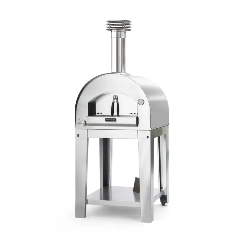 Fontana Forni Margherita Inox Gas Pizzaovn Med Vogn