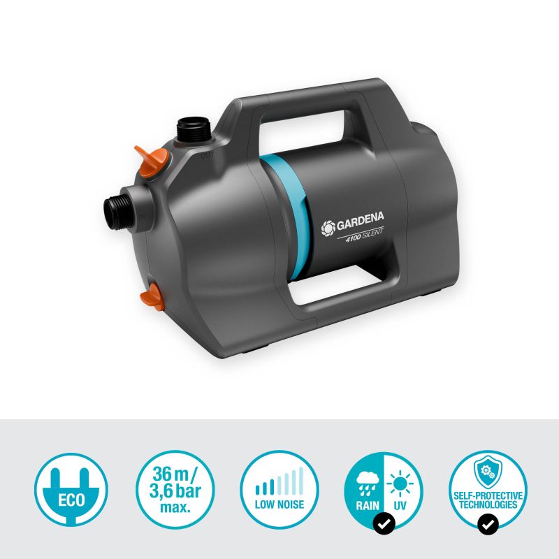 Gardena Elektrisk Trykpumpe 4100 Silent  Sæt 09051-20