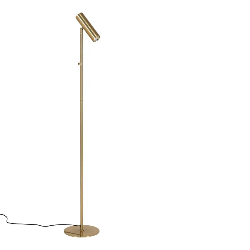 Gulvlampe Lampe   Messing Med Stofledning På 210 Cm Pære: Gu10 5w Led Ip20 6409104