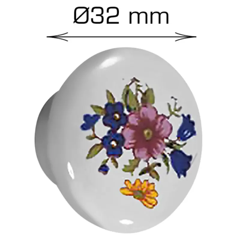 Home It Porcelænknop ø32   25 Mm Hvid Deko   Stk