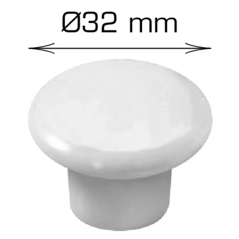 Home It Porcelænknop ø32   25 Mm Hvid   Stk