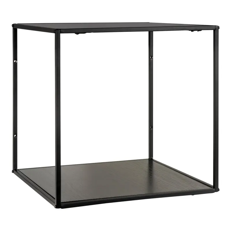 Hylde Med Sort Ramme Og Sorte Hylder 36x36x36 Cm 4282240