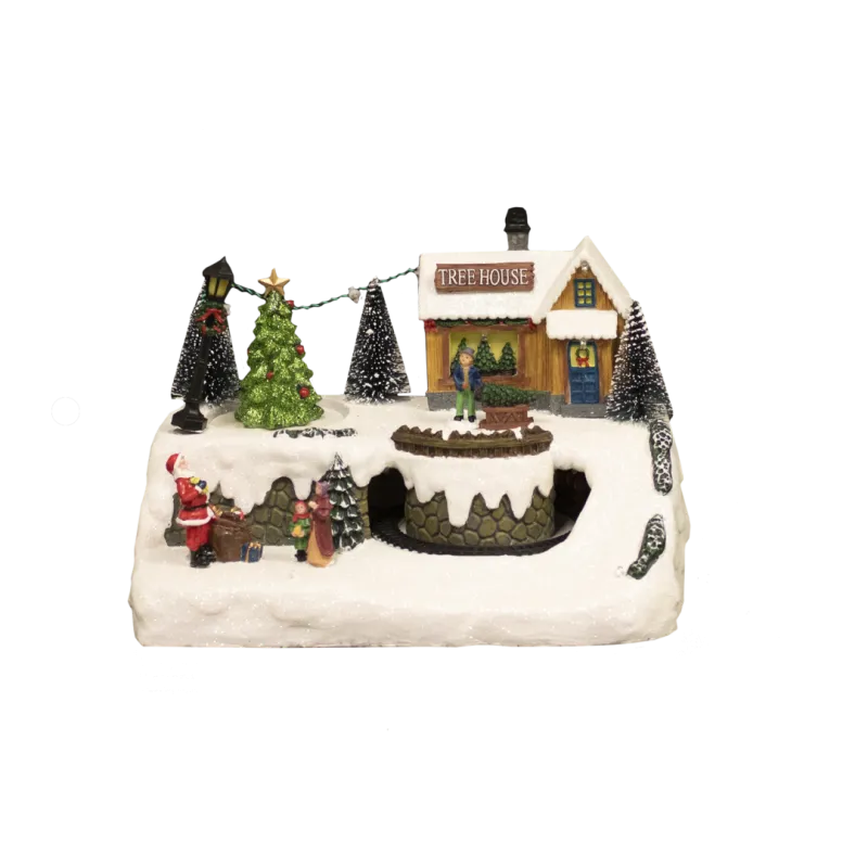 Juleby  Quot Treehouse Town Quot  Nordic Winter Med Lys Og Musik  Til Batteri