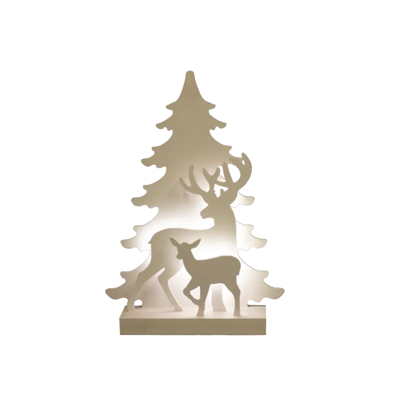 Julesilhuet 3d Led Med Rensdyr Motiv Nordic Winter