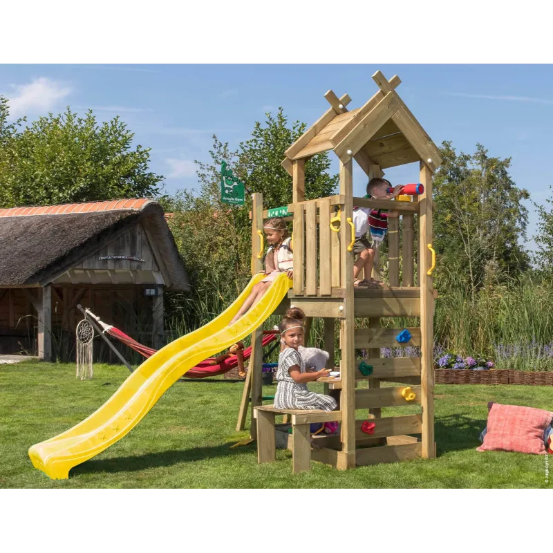 Jungle Gym Teepee Legetårn Komplet Inkl  Gul Rutschebane 804-088gu