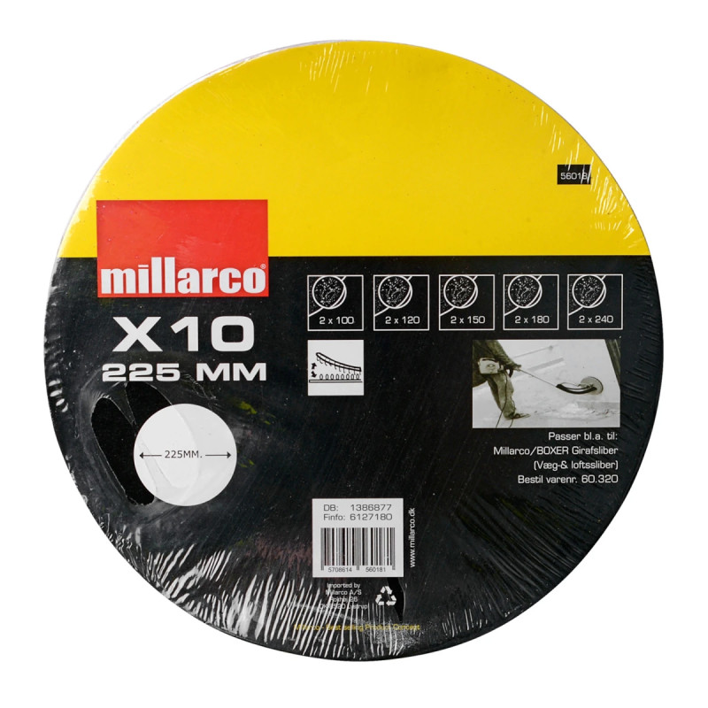 Millarco Slibepapir 225 Mm   Girafsliber  10 Stk