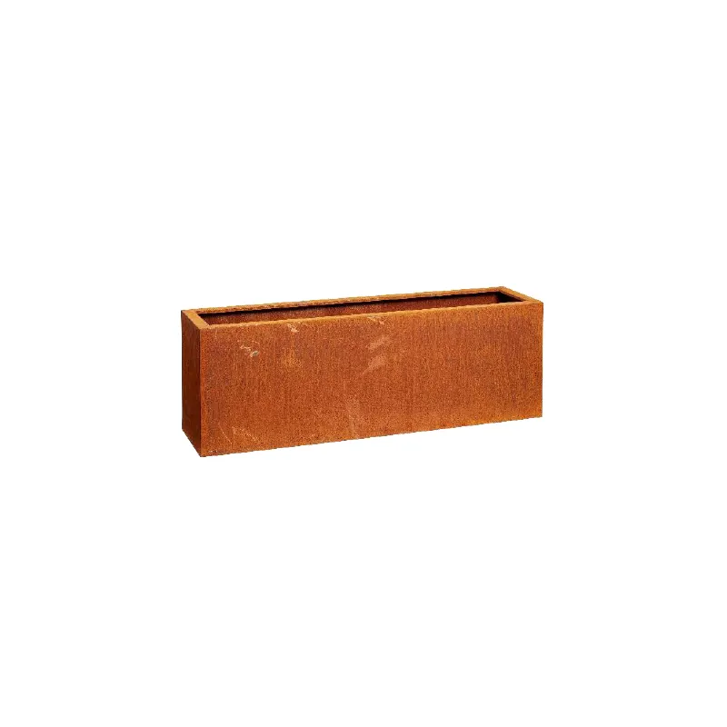 Njord Rektangulær Krukke Bed   Cortenstål  120x30x50 Cm