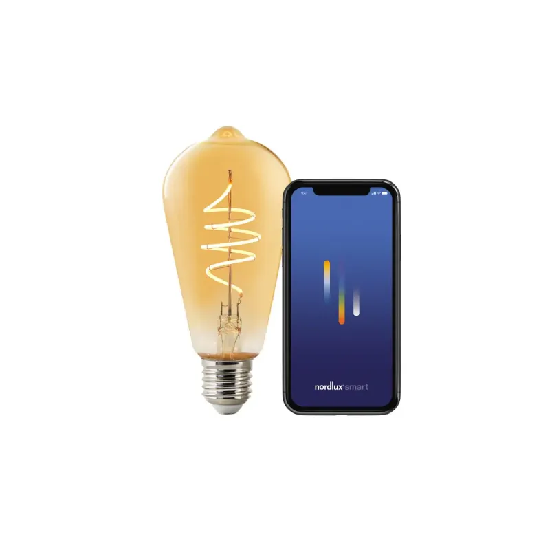 Nordlux Smart E27 St64 Deco 2200 Kelvin 380 Lumen Pære Ravfarvet
