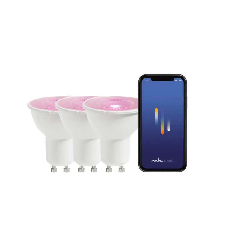Nordlux Smart Gu10  -pack Par16 Colour 2200-6500 Kelvin 10-380 Lumen Pære Hvid