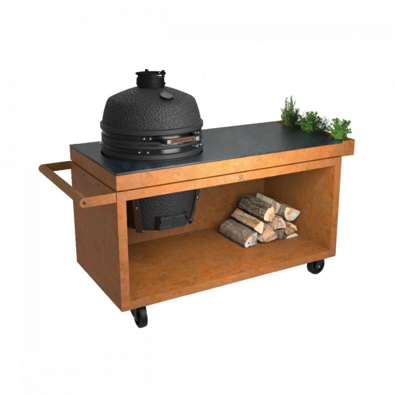 Ofyr Kamado Table Corten 150 Pro  Corten Ceramic Dark