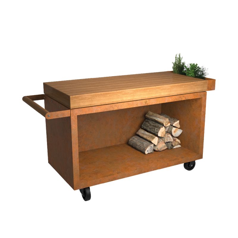 Ofyr Mise En Place Bord Corten 135 Pro   Teak Wood