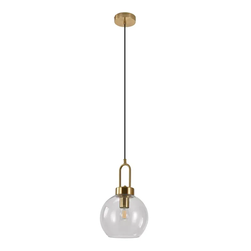 Pendel Pendel   Kugleformet Klar Glas Og Messingfatningn150 Cm Stofledning Pære: E27 40w 6406100