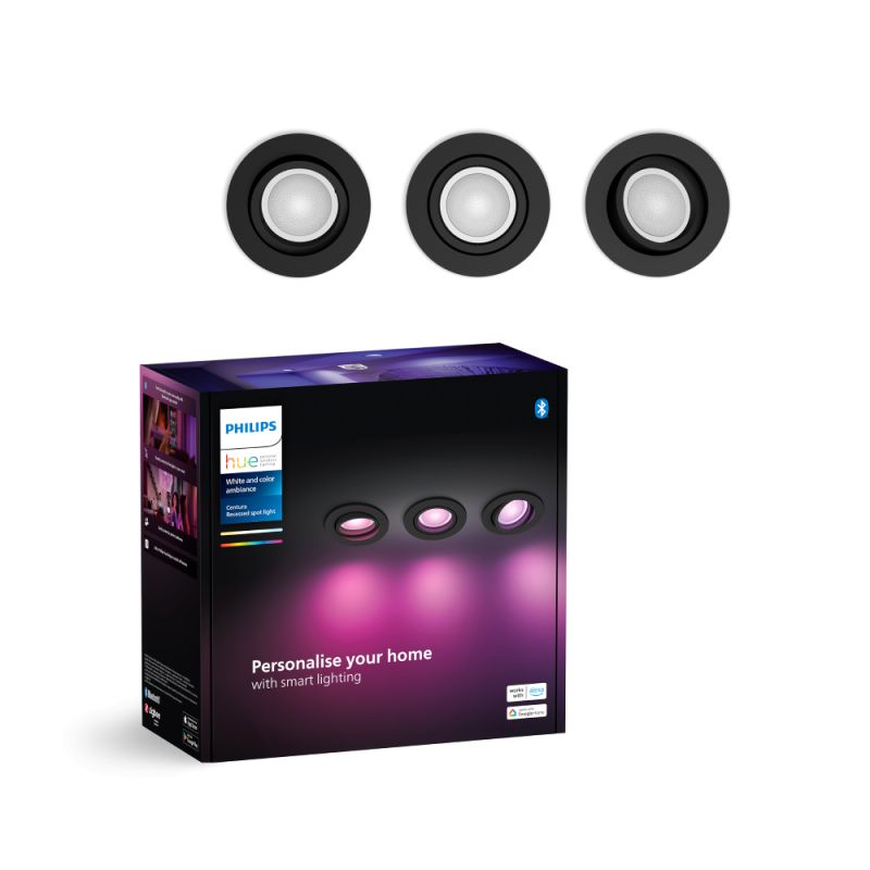 Philips Hue Centura Hue Recessed    Sort 3x4 2w Spot White Color Ambience