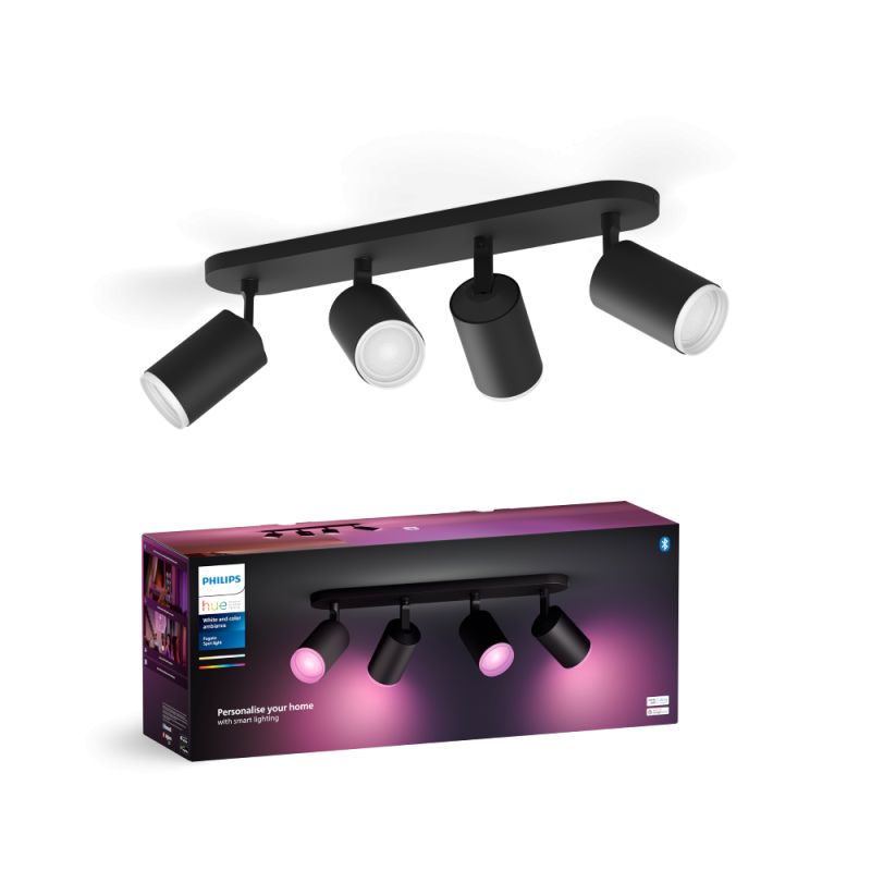 Philips Hue Fugato Plate Spiral Sort 4x4 2w Spot White Color Ambience