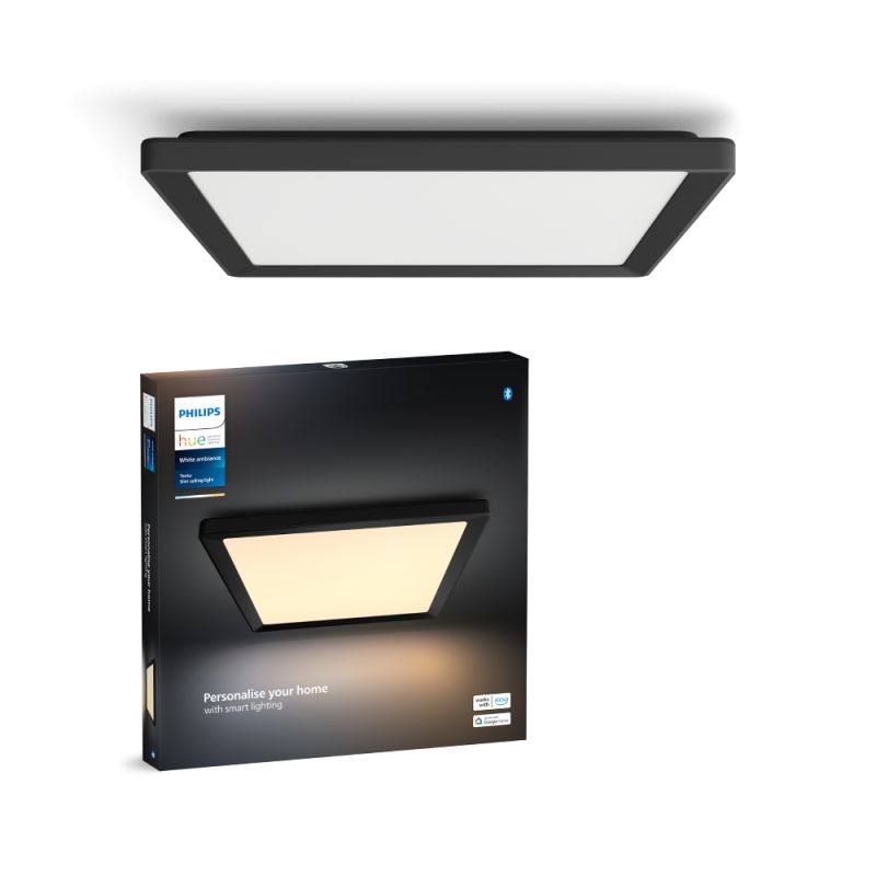 Philips Hue Tento Hue Wa Slim Loftlampe Sq   Sort Loftlampe White Ambiance